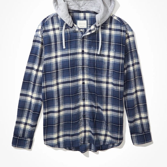 AE Super Soft Hooded Flannel Shirt. - Picture 3 of 5
